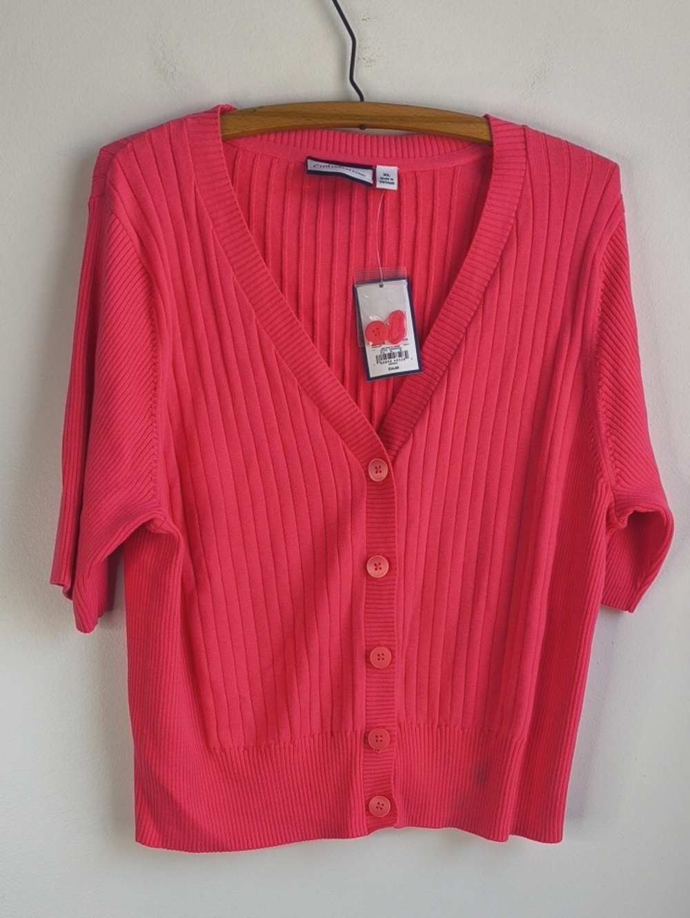 Croft & Barrow Ribbed V-Neck Button-Front Cardigan Sweater